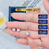  Bông tai Unisex Titan SST Official Store mặt vuông đính đá lấp lánh thanh lịch Không Đen Gỉ BT70 