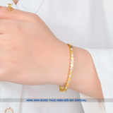  Vòng tay Titan SST Lục giác phối đá basic cá tính Không Đen Gỉ VT04 