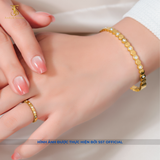  Vòng tay Titan SST Lục giác phối đá basic cá tính Không Đen Gỉ VT04 