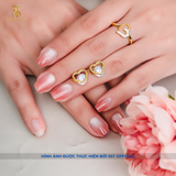  Bông tai Titan SST Official Mặt trái tim phối viên đá sang trọng Không Đen Gỉ BT194 