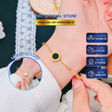  Lắc tay Titan SST Official mặt tròn đá đen khắc số la mã thanh lịch Không Đen Gỉ LT227 