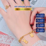  Lắc tay nữ Titan SST Official Store charm thỏ đáng yêu phối dây xích cá tính Không Đen Gỉ LT66 