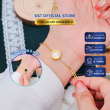  Lắc tay Titan SST Official mặt tròn đá đen khắc số la mã thanh lịch Không Đen Gỉ LT227 