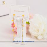  Bông tai Titan SST Kiểu tòn ten dài trái tim nữ tính đi tiệc sang trọng Không Đen Gỉ BT59 