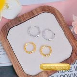  Bông tai Unisex Titan SST Official Kiểu xoắn trơn basic cá tính Không Đen Gỉ BT96 