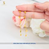  Bông tai Titan SST Kiểu tòn ten dài trái tim nữ tính đi tiệc sang trọng Không Đen Gỉ BT59 