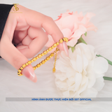  Lắc tay nữ Titan SST bi chạm khía sẵn khóa tròn sang trọng Không Đen Gỉ LT250 