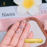  Bông tai Unisex Titan SST Official Kiểu xoắn trơn basic cá tính Không Đen Gỉ BT96 