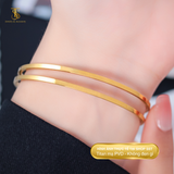  Vòng tay trơn bản vuông chất liệu titan không rỉ VT69 