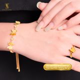  Lắc tay nữ Titan SST Official Store Mặt hồ điệp đính đá dây rút năng động Không Đen Gỉ LT184 