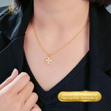  Dây chuyền nữ Titan SST Official Mặt cỏ 4 lá Đính Đá lấp lánh Không Đen Gỉ VC550 