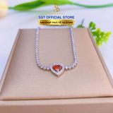  Lắc tay Đính đá mặt trái tim lấp lánh Chất liệu Titan cao cấp Không đen gỉ LT233 