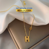  Dây chuyền Titan SST Official Store Mặt chữ H thanh lịch Không Đen Gỉ VC181 