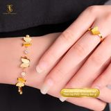  Lắc tay nữ Titan SST Official Store Mặt hồ điệp đính đá dây rút năng động Không Đen Gỉ LT184 