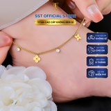  Lắc chân Titan SST Official Store Phối charm bi đính đá và hoa thanh lịch Không Đen Gỉ LC79 