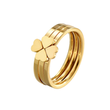  Nhẫn bộ Titan SST Official Store 3 chiếc nhẫn phối thành cỏ 4 lá duyên dáng Không Đen Gỉ N254 