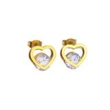  Bông tai Titan SST Official Mặt trái tim phối viên đá sang trọng Không Đen Gỉ BT194 