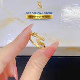  Nhẫn nữ Titan SST Official Store Mặt trái tim phối chư Loveu Freesize dễ điều chỉnh Không Đen Gỉ N237 