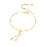  SST Official: Lắc chân titan nữ cao cấp, cỏ 4 lá và ngôi sao tòn ten đính đá phong cách Hàn Quốc LC58 