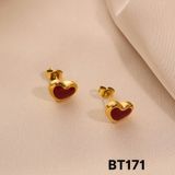  Bông tai Hình trái tim đỏ Chất liệu Titan cao cấp Không đen gỉ BT171 