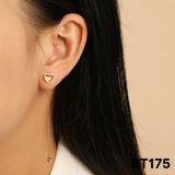  Bông tai Titan SSTT tim thả dài thanh lịch đi tiệc Không Đen Gỉ BT175 