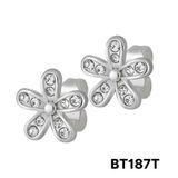  Bông tai nữ Titan SST Official Store hoa 5 cánh nhỏ đính đá thanh lịch Không Đen Gỉ BT187 