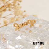  Bông tai nữ Titan SST Official Store Kiểu nơ trơn basic thanh lịch Không Đen Gỉ BT188 