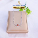  Lắc tay Đính đá mặt trái tim lấp lánh Chất liệu Titan cao cấp Không đen gỉ LT233 