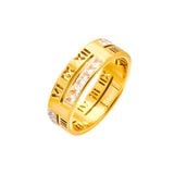  Nhẫn Titan SST cá tính Khắc số la mã Đính Đá Không Đen Gỉ N280 