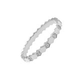  Nhẫn nữ cạnh lục giác đính đá chìm trắng | Titan SST Official | Không đen gỉ N42 