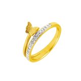  Nhẫn nữ Titan SST Official Store Kiểu bướm nhỏ phối vòng đá lấp lánh nữ tính Không Đen Gỉ N181 