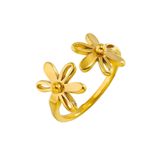  Nhẫn Nữ Titan SST Official Store Kiểu 2 bông hoa cạnh nhau thanh lịch Không Đen Gỉ N142 