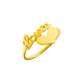  Nhẫn nữ Titan SST Official Store Mặt trái tim phối chư Loveu Freesize dễ điều chỉnh Không Đen Gỉ N237 