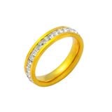  Nhẫn Unisex Titan SST Titan Full đá 1 vòng lấp lánh Không Đen Gỉ N16 