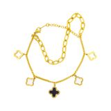  Lắc tay 2 Dây Hoa Cỏ 4 Lá Titan không đen rỉ LT218 