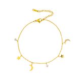  Lắc Chân Titan cao cấp charm mặt trăng ngôi sao không đen gỉ LC70 