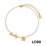  Lắc chân chữ Lucky phối sao nhỏ – Titan không đen gỉ – SST Official Store | LC90 