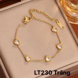  Lắc tay Kiểu trái tim phối đá màu đen& trắng Chất liệu Titan cao cấp Không đen gỉ LT230 