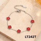  Lắc tay nữ Titan SST Official  Kiểu Hoa 5 cánh có nhụy nhỏ Không Đen Gỉ LT242T 