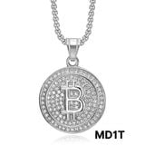  Mặt Dây Chuyền Tròn Chữ B Đính Full Đá Lấp Lánh Titan Cao Cấp MD1 