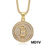  Mặt Dây Chuyền Tròn Chữ B Đính Full Đá Lấp Lánh Titan Cao Cấp MD1 
