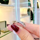  Nhẫn kiểu Vô cực khắc số la mã phối đá Chất liệu Titan cao cấp Không đen gỉ N246 