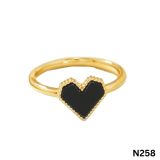  Nhẫn Trái Tim Đen Titan Không đen gỉ N258 