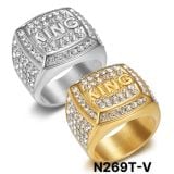  Nhẫn Titan Nam Cao Cấp Đính Đá Chữ KING sang trọng Không đen gỉ N269 