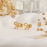  Bông tai nữ Titan SST Official Store Kiểu nơ trơn basic thanh lịch Không Đen Gỉ BT188 