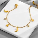  Lắc tay nữ Titan SST Charm mặt trăng ngôi sao Không Đen Gỉ LT202 