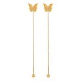  Bông tai nữ Titan SST Official Store Mặt cánh bướm dây tòn ten chui vặn Không Đen Gỉ BT186 