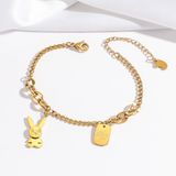  Lắc tay nữ Titan SST Official Store charm thỏ đáng yêu phối dây xích cá tính Không Đen Gỉ LT66 