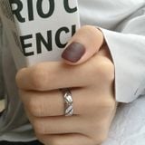  Nhẫn Titan SST Trắng Khắc dấu X cá tính Không Đen Gỉ N55 