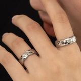  Nhẫn Titan SST Trắng Khắc dấu X cá tính Không Đen Gỉ N55 